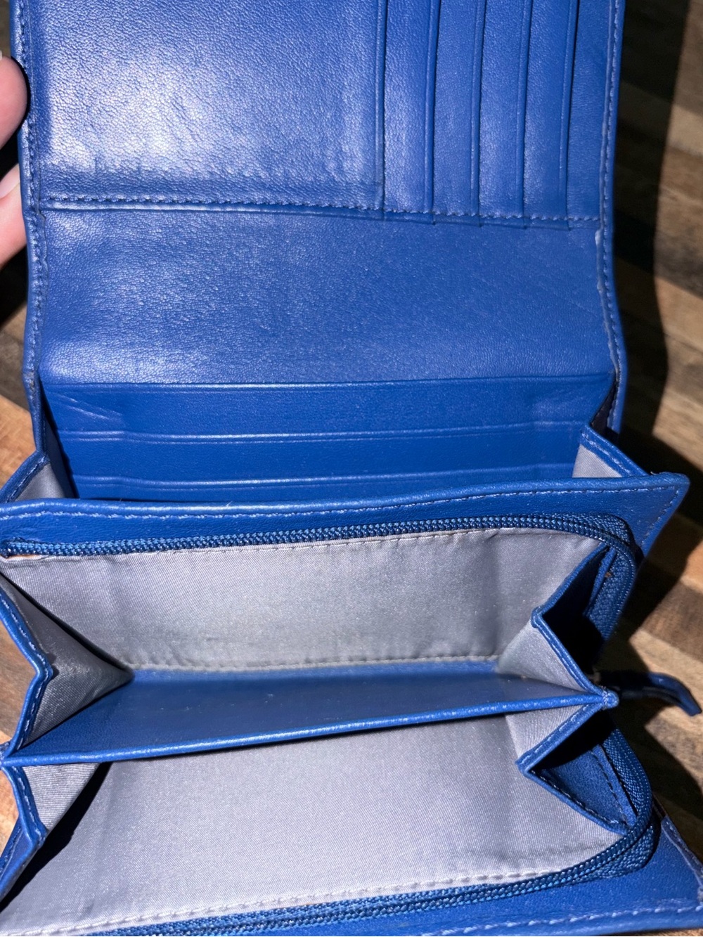 Coach Cobalt Blue Leather Compact Wallet - Picture 6 of 6
